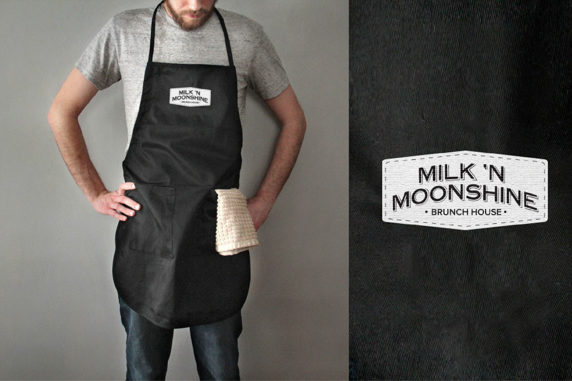 Brand design and graphic design printed on a restaurant apron